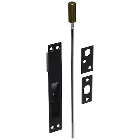 Patioplus 12 in. Extension Flush Bolt Heavy Duty Solid Brass, Black PA563858